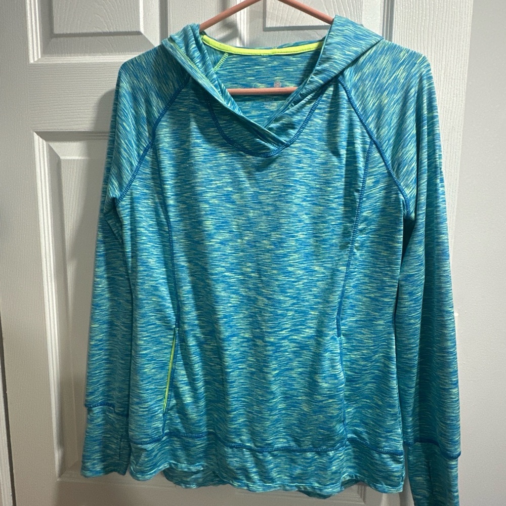 Tangerine Blue and Lime Active Top